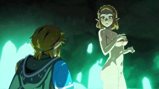 Zelda's bath time has a suprise visitor Hentai Uncensored