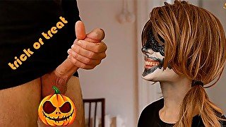 HALLOWEEN TASTE GAME with my Roommate Almoust caught by my cuckold boyfriend - Sheila Moore