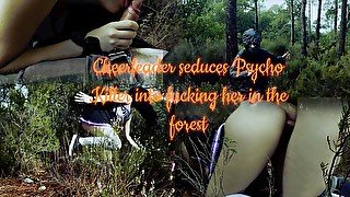 Cheerleader seduces psycho killer into fucking her in the forest