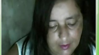 Busty bbw wife shows and massages her tits on web chat