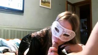 Masked camgirl with a perky ass blows and bangs a fat cock