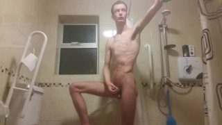 Very very skinny teen masturbates and shows off his sexy body