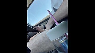 Young Aussie jerking off while driving