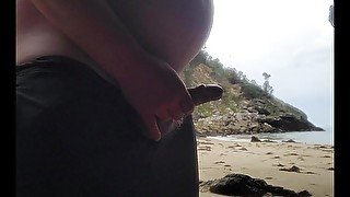 Masturbating on the beach