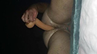 Fucking myself with a 12in dildo