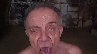 Grandpa sucks cock like a lollipop