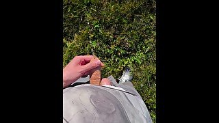 Cute Desperately Moaning 18 Teen Boy Can't Hold Pee so he Peeing in Nature / Male Public Peeing  4K