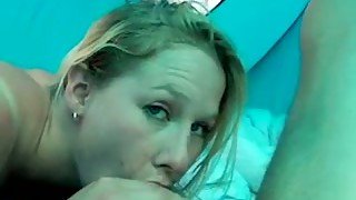 Incredible blowjob from my playful blonde girlfriend