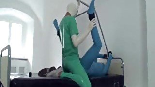 Latex doctor and patient fuck