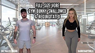 Full size vore - gym bunny swallowed & regurgitated