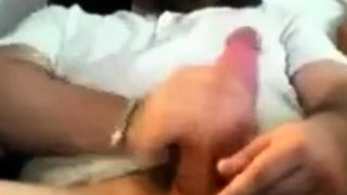 Bear jerks and cum on webcam