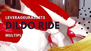 Luxury dildo ride red lingerie