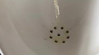 ASMR Pissing in an office public toilet 4K POV