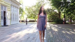 W4B Hot Babe Aliana Outdoor Public Teasing With Naked Pussy