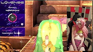 Cute Fluttershy Cosplay Camgirl Makes Koikatsu Animations While Being Vibrated~! (Fansly/Chaturbate)