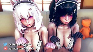 Neko chan service! special : 2 Cats & Dog [3D] [Futa] [Honey Select2]