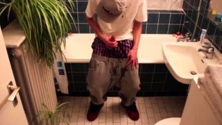 Uncircumcised skinny teen pee pants