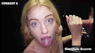 Smoking Hot Blonde Gets Deepthroated At The Gloryhole