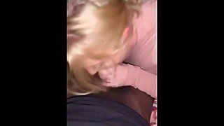 White girl sucks black dick