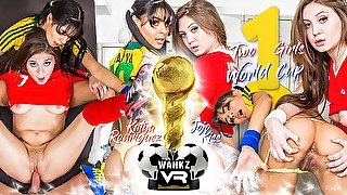 Two Girls & One World Cup Preview - Jojo Kiss & Katya Rodriguez - WANKZVR