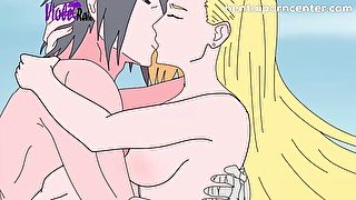 Ino kisses Sasuke while he shoves his cock in her pussy - Naruto uncensored hentai