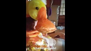 HUGE DUCK SLUT FUCKS UP TINY DUCK SQUEAKING WHORE