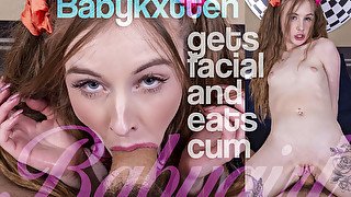 Naughty Facialized Eats Stepdaddys Cum - Cute Teen Pov Vr