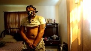 Army Guy Stripping And Masturbating (Part 1)