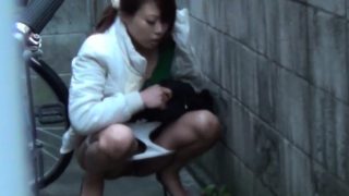 Weird asian babes peeing