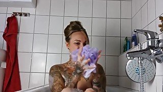 My Dirty Hobby - Tattoed babe masturbates in bathtub