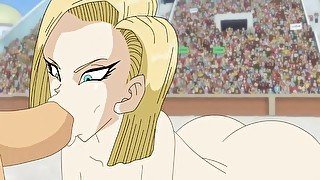 Public Blowjob At The Stadium From The Blonde Android 18 From The Cartoon Dragon B