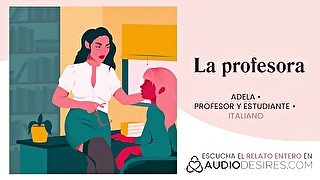 Relatos para tocarme: Tu profesora de italiano te perdona por tus malas notas