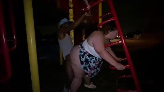 Bbw getting fucked in the public park by a bbc