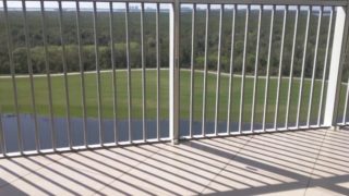 Small dick cum on public outdoor balcony on golf course.