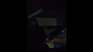 Car jacking and cumming with the door open