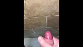 Jerking in the shower with huge cumshot - count the jets!