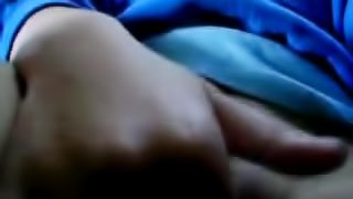 This sexy babe shows a close-up view of her masturbation