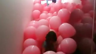 Mass Pink Balloon Burst