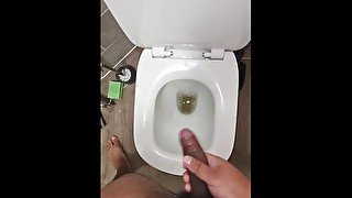 Long piss and masturbation