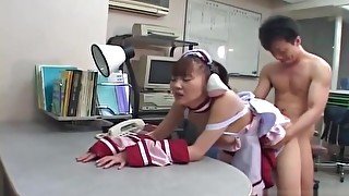 Asian bitch getting fucked from the back doggy style