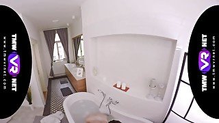 TmwVRnet.com - Arwen Gold - Wet Brunette Enjoys Bubble Bath and Hardcore Fuck