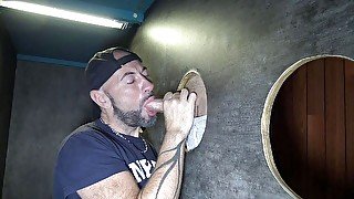 Sucking discreet straight in gloryholes