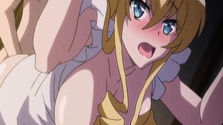 Blonde hentai maid gets licked and fucked from behind