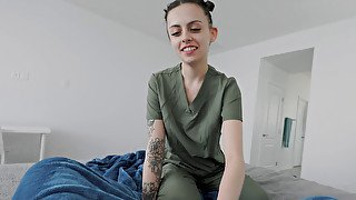 Charming girl sucks a hard dick and rides it in a POV video