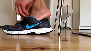 Sneaker Strip And Foot Tease -