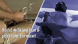 Hotel milking fun and post cum torment