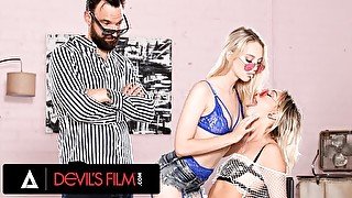 DEVILS FILM - Chloe Temple and Lily Larimar Have Amazing Sweaty Sex And End It All With A Fun Cum Swap