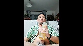 Hot Verbal French Guy Fucking Fleshlight and Loud Moaning