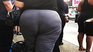 Wide BBW Booty in Grey Pants