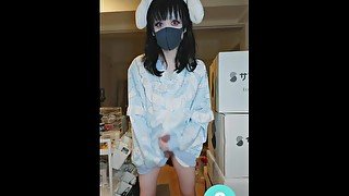 【男の娘】Masturbate in cute Cinnamoroll costume  ナモロールのコスチュームでオナニー